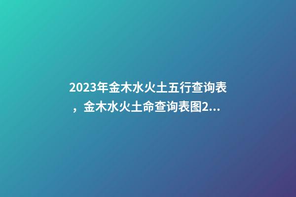 2023年金木水火土五行查询表 ，金木水火土命查询表图2023年